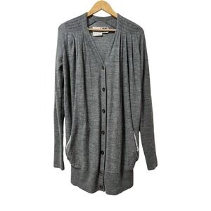 L' OGAN Womens‎ Alpaca Wool Long Cardigan Size S Gray Lagenlook Lagon Capsule
